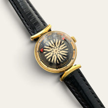Load image into Gallery viewer, Vintage Ernest Borel Cocktail Mechanical Watch Black Kaleidoscope Dial
