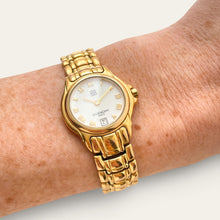 Load image into Gallery viewer, Vintage Givenchy Gold-Plated Ladies Quartz Watch, White 4G Dial, Date
