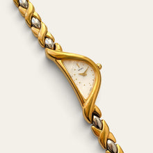 Load image into Gallery viewer, Vintage Seiko Two-Tone Half-Moon Quartz Ladies Watch Rotating Clasp

