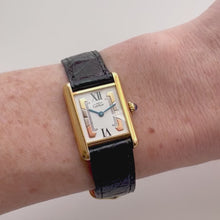 Load and play video in Gallery viewer, Cartier Tank Must - Vermeil Quartz Watch with Trinity Dial
