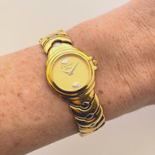 Load and play video in Gallery viewer, Christian Dior Ladies’ Quartz Watch – Gold-Plated with Silver Accents

