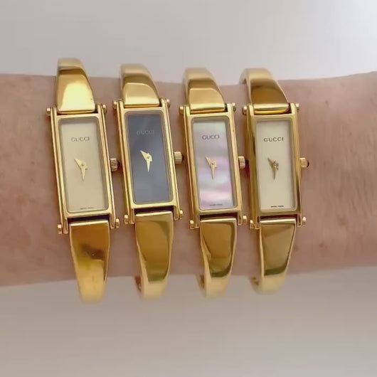 Vintage Gucci 1500L Bangle Watch - Gold Dial, Quartz