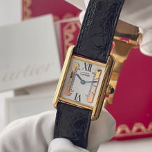 Load and play video in Gallery viewer, Cartier Tank Must - Vermeil Quartz Watch with Trinity Dial
