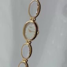 Load and play video in Gallery viewer, Vintage 1980s Gold-Plated Ladies&#39; Seiko Lassale Quartz Watch With Glass-Like Bracelet
