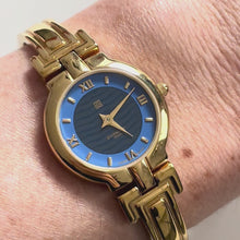 Load and play video in Gallery viewer, Vintage 90s Gold-Plated Ladies' Givenchy 'Millesime' Watch - Blue Dial
