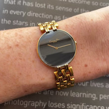 Load and play video in Gallery viewer, Vintage Christian Dior Bagheera - 1990s Black Dial Gold-Tone Watch, Quartz
