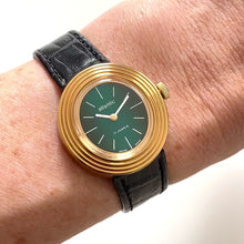 Load and play video in Gallery viewer, Vintage Atlantic Swiss Watch | Green Sunburst Dial 17-Jewel Mechanical NOS 1970s
