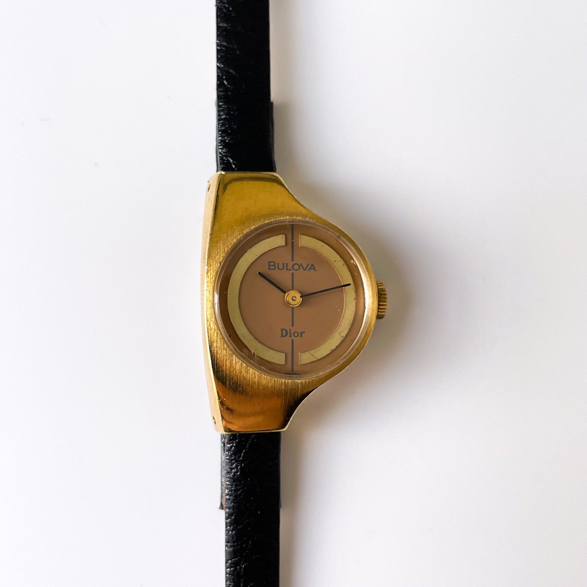 Vintage Rare 1972 Bulova x Dior Asymmetrical Mechanical 