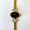 Vintage Gold-Plated Raymond Weil Mechanical Watch with Black Oval Dial