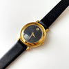 Vintage Movado Museum Quartz Watch With Black Leather Strap