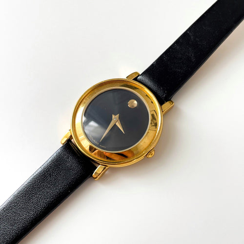 Ladies' Movado Museum Quartz Watch With Black Leather Strap