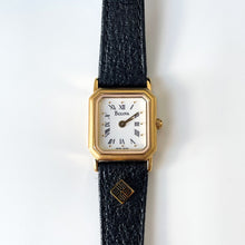 Load image into Gallery viewer, 1994 Ladies&#39; Bulova Tank Style Quartz Watch With Gold-Plated Case and Leather Strap
