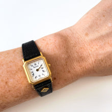 Load image into Gallery viewer, 1994 Ladies&#39; Bulova Tank Style Quartz Watch With Gold-Plated Case and Leather Strap
