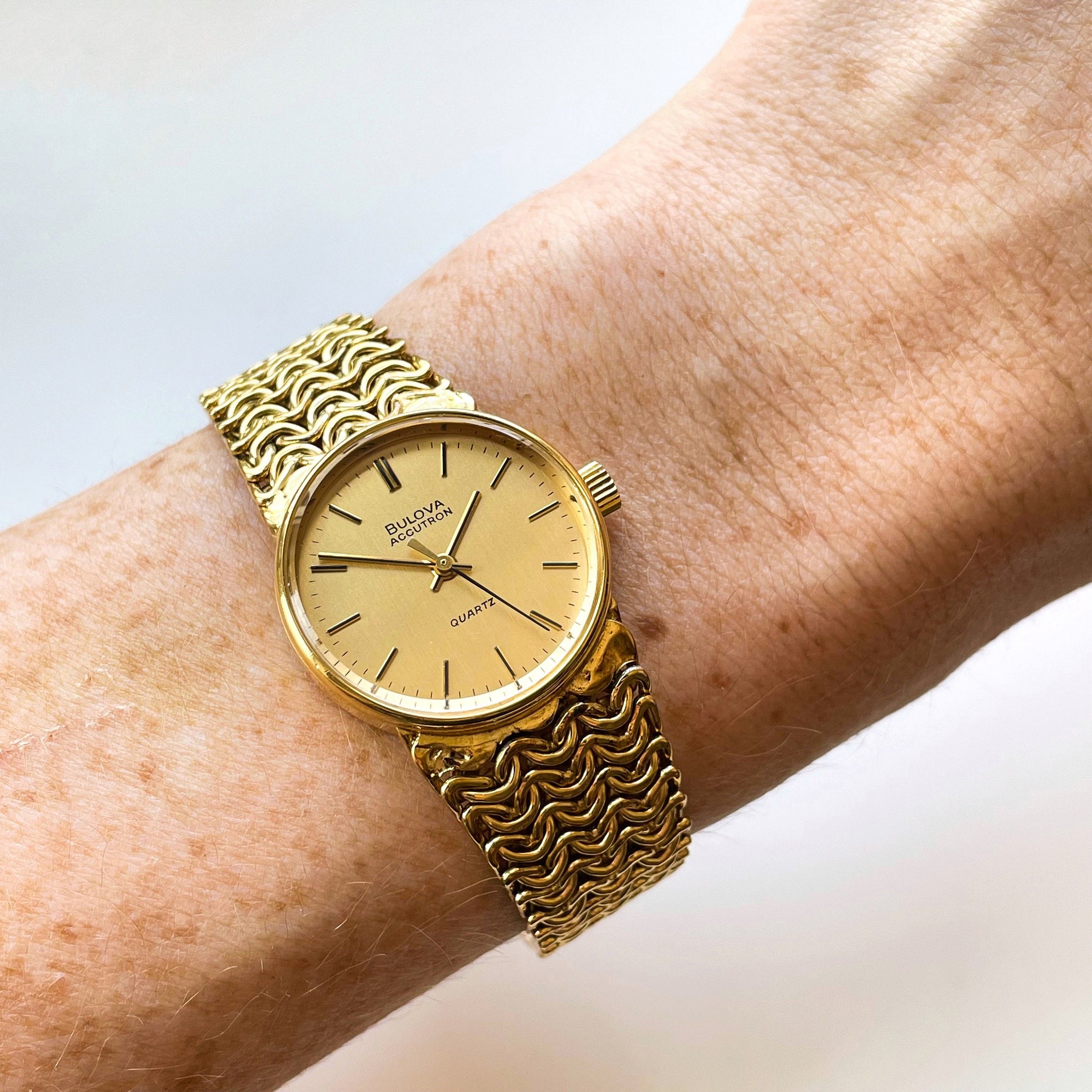 Vintage 1978 Gold-Plated Bulova Accutron Quartz Watch