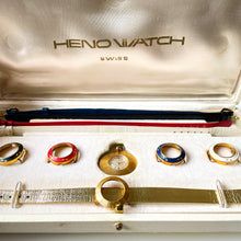 Load image into Gallery viewer, Vintage Boxed Heno Mechanical Watch with Interchangeable Bezels and Straps
