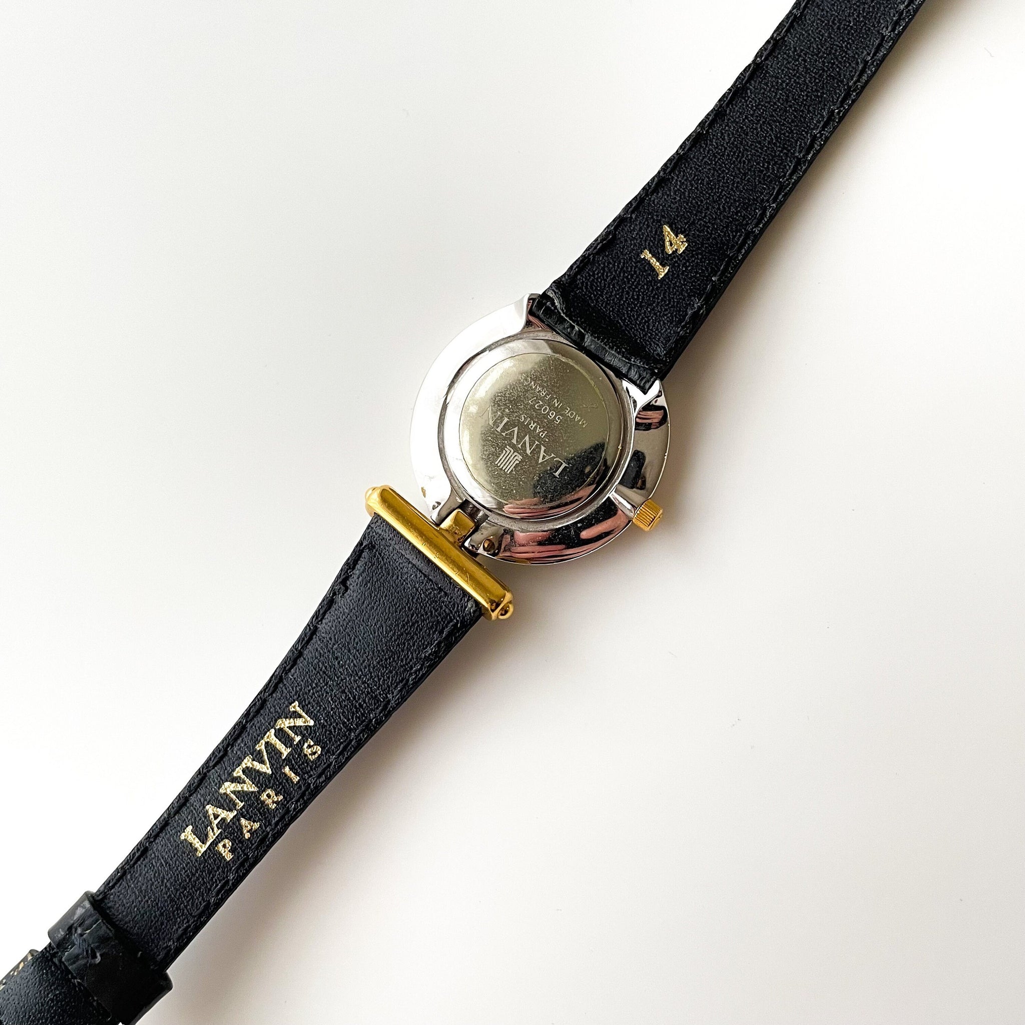 Vintage Ladies' Lanvin Watch with Black Leather Strap Vintage Ladies' Lanvin Watch with Black Leather Strap
