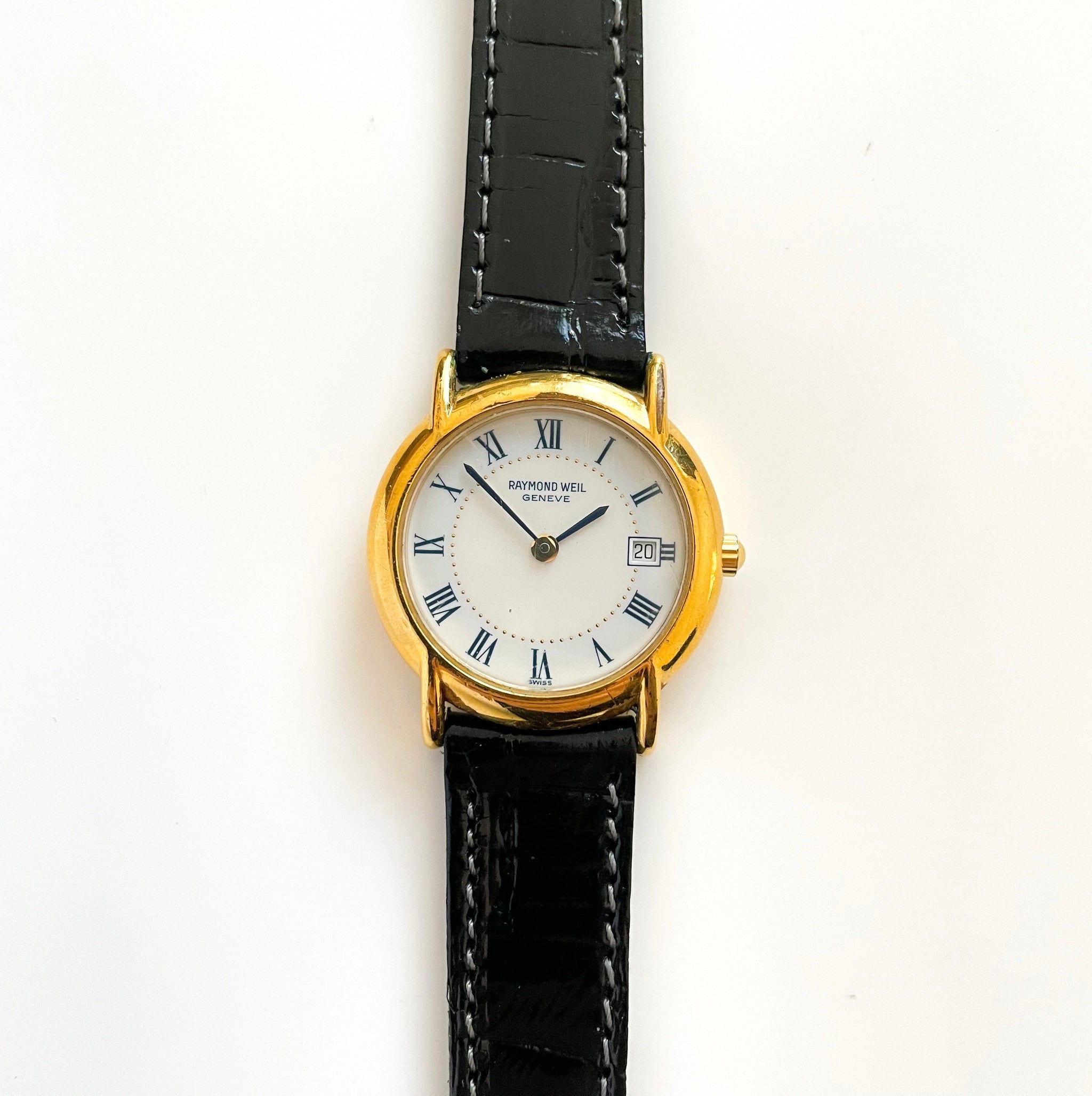 Ladies' Gold-Plated Raymond Weil Quartz Watch with Leather