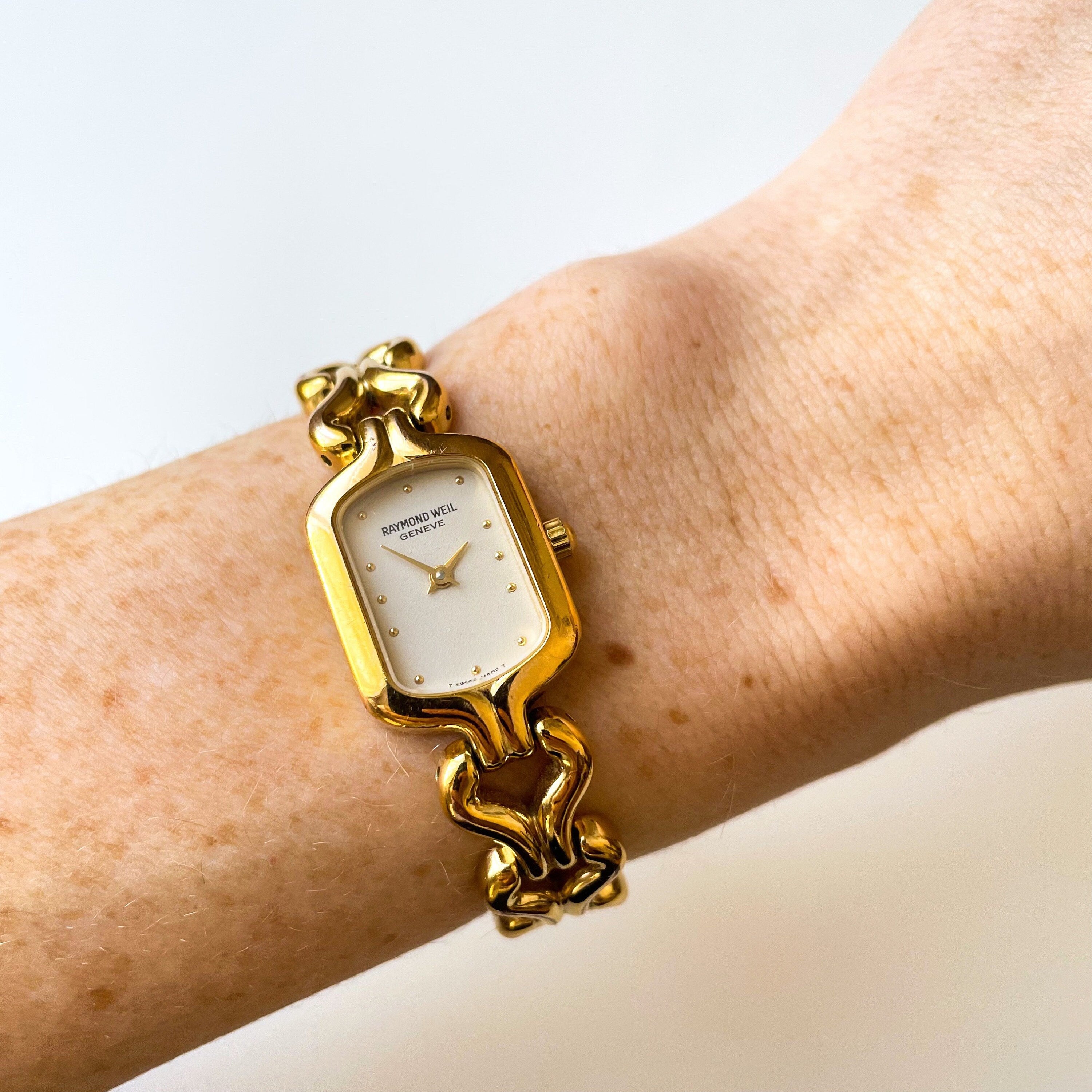 Vintage 1997 Gold-Plated Raymond Weil Quartz Watch with Leather
