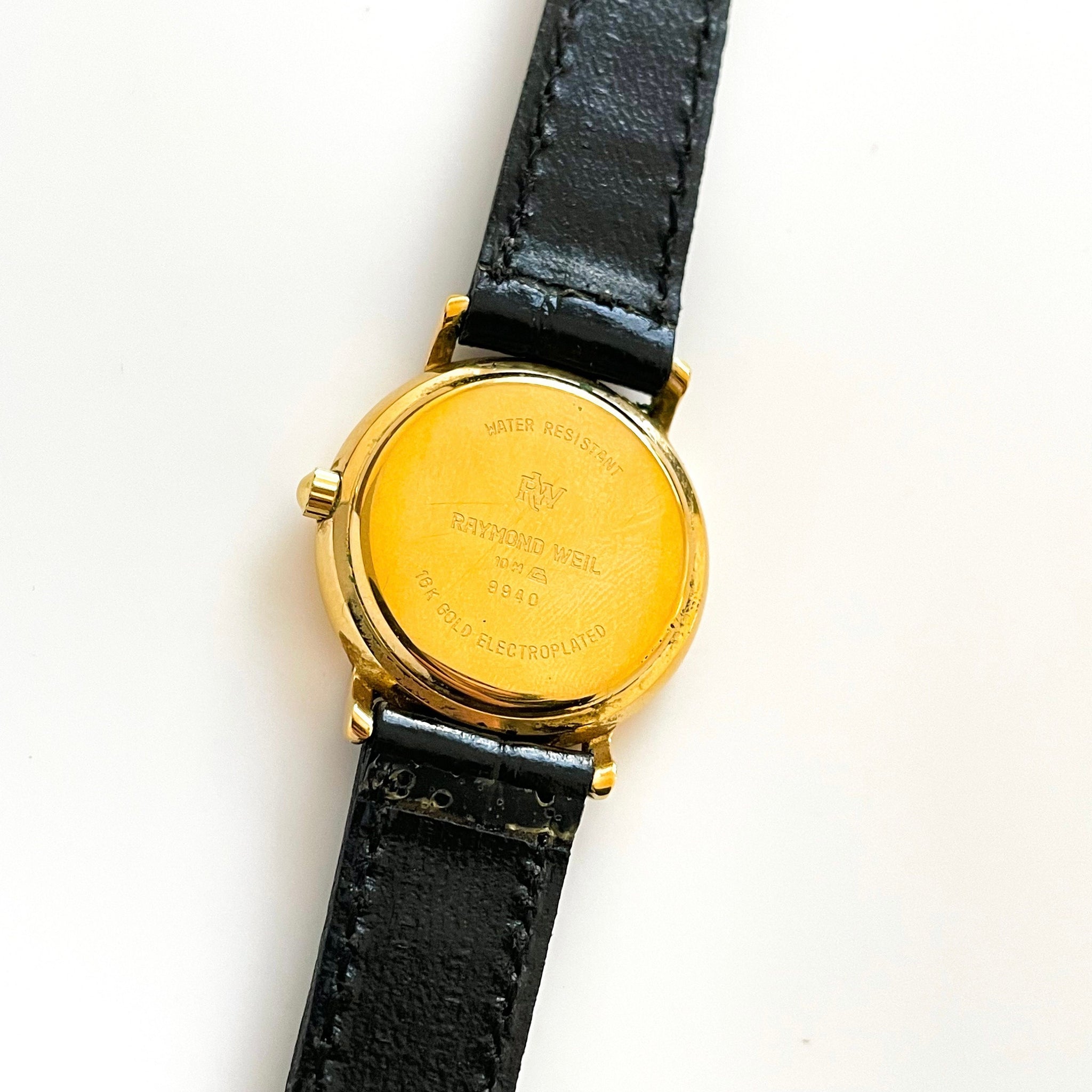 Ladies' Gold-Plated Raymond Weil Quartz Watch with Leather