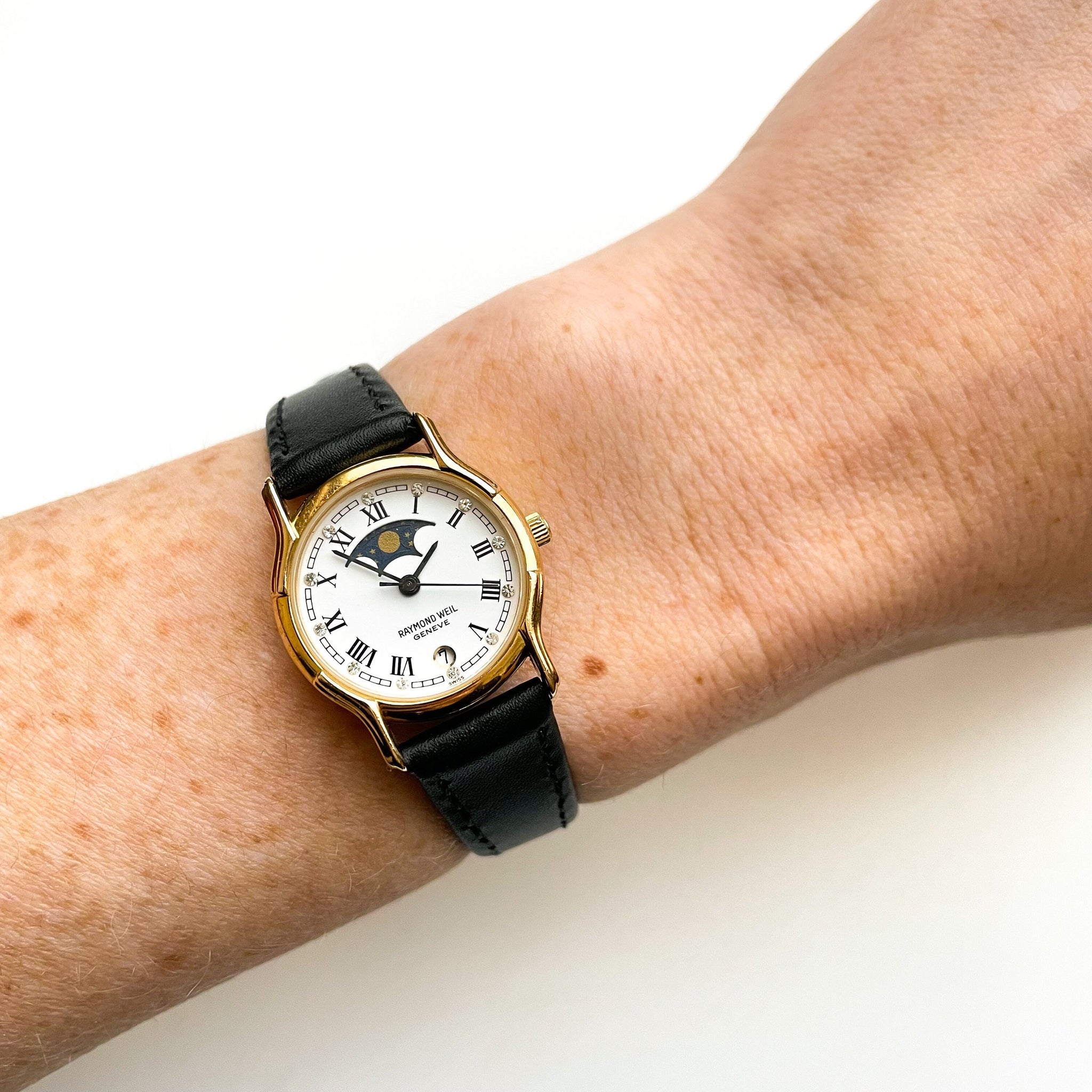 Vintage Rare 90s Raymond Weil Moon Phase Quartz Watch – Finchley