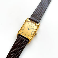 Load image into Gallery viewer, Vintage Ladies&#39; Gold-Plated Raymond Weil Quartz Watch with Brown Leather Strap
