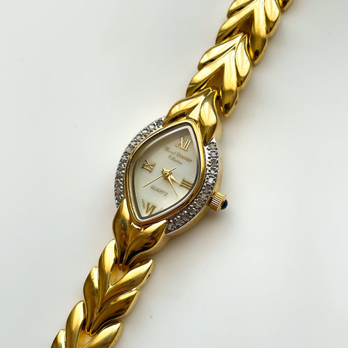 Gold-Plated Ladies' Marcel Drucker Collection Watch Set with Genuine Diamonds