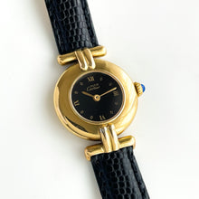 Load image into Gallery viewer, Cartier Must Colis√©e Vermeil - Gold-Plated Silver 925 with Black Dial
