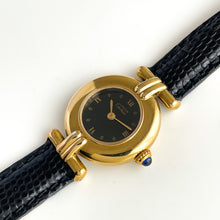Load image into Gallery viewer, Cartier Must Colis√©e Vermeil - Gold-Plated Silver 925 with Black Dial
