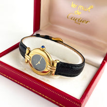 Load image into Gallery viewer, Cartier Must Colis√©e Vermeil - Gold-Plated Silver 925 with Black Dial
