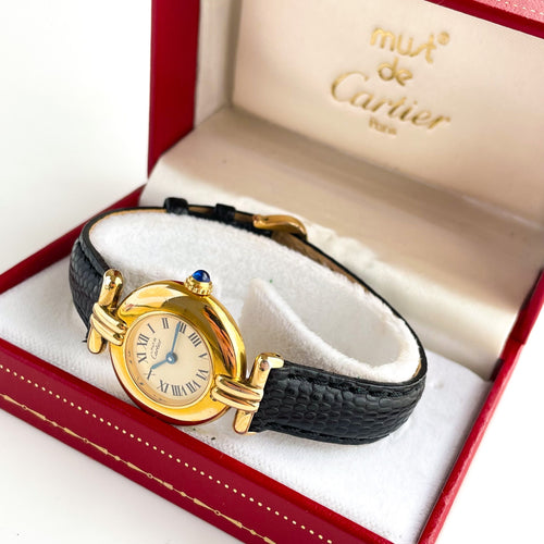 Cartier Must Colis‚àö¬©e Vermeil - Gold-Plated Silver 925 with Beige Dial