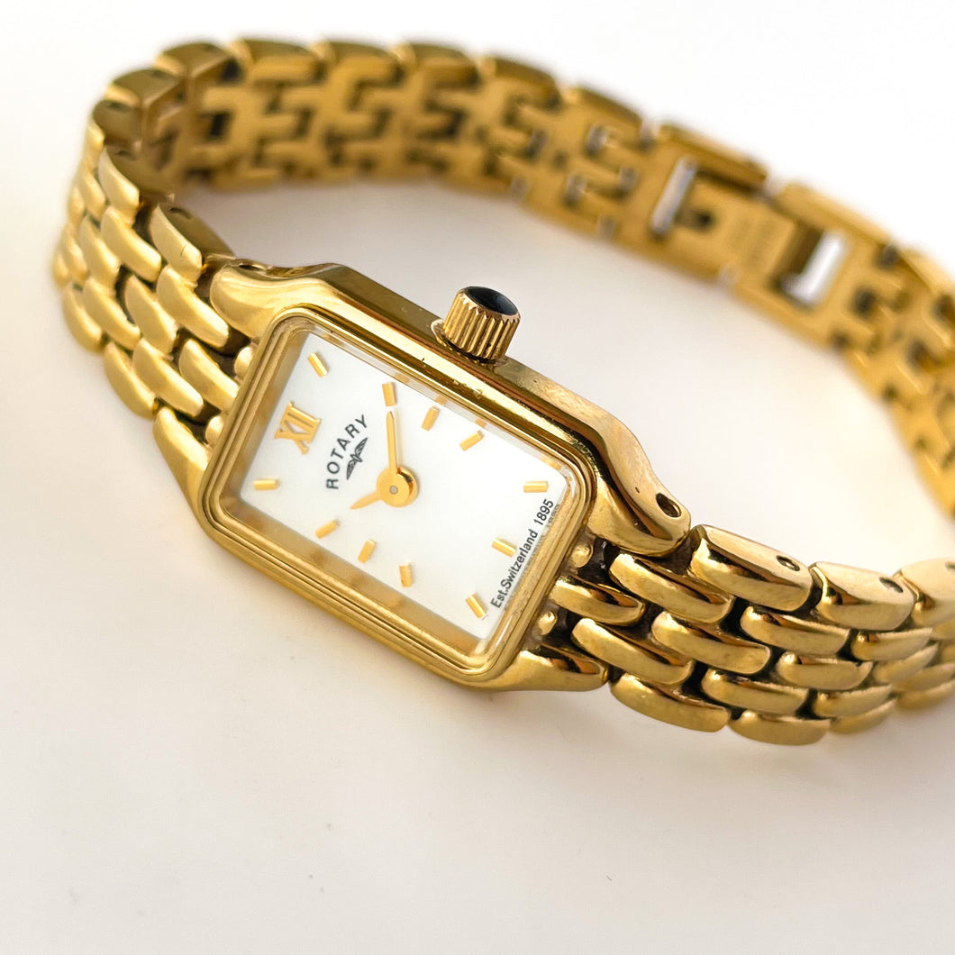 Petite Ladies Rotary Quartz Watch With Gold Plated Bracelet and Mothe Finchley Watches