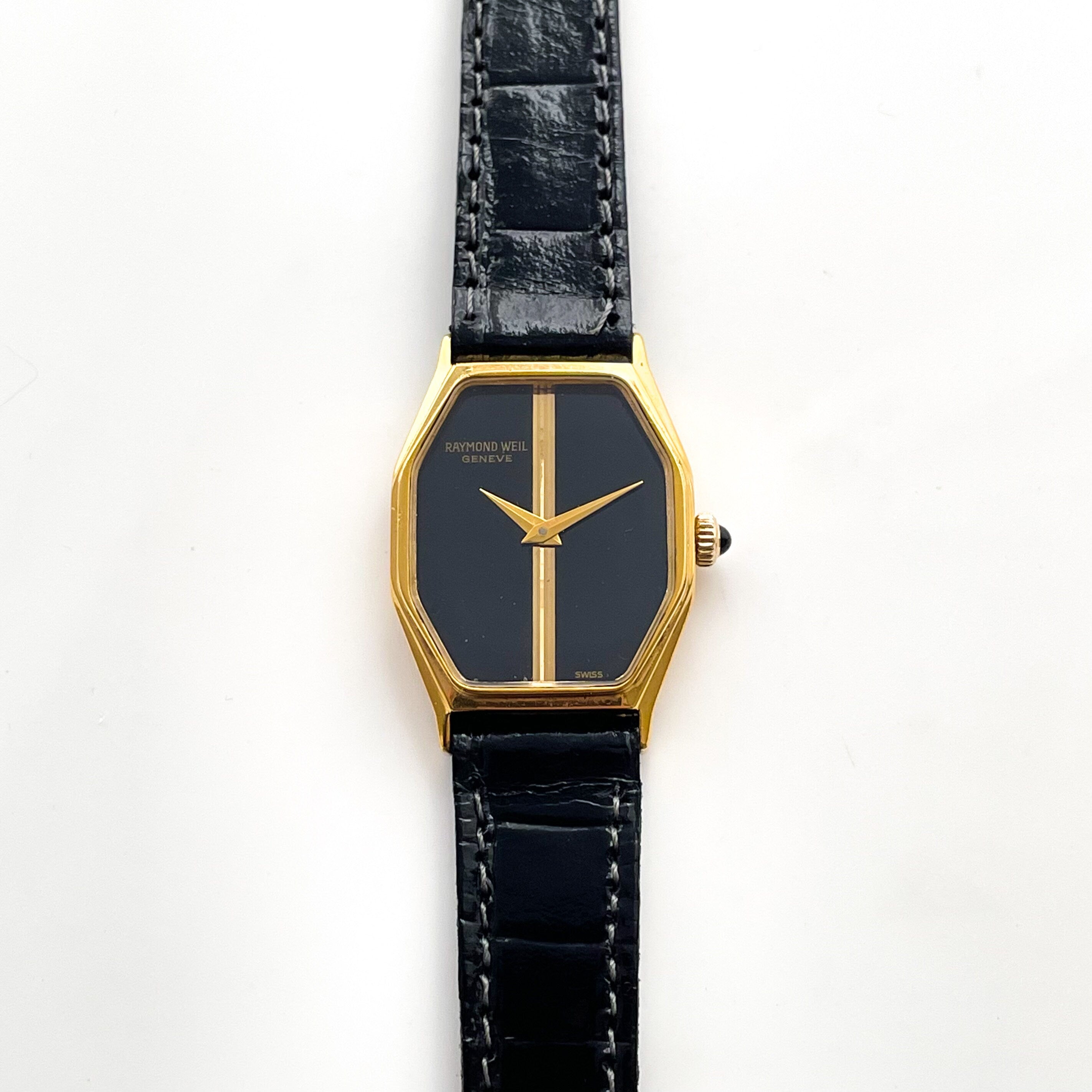 Gold-Plated Raymond Weil Mechanical Watch - Black and Gold Dial