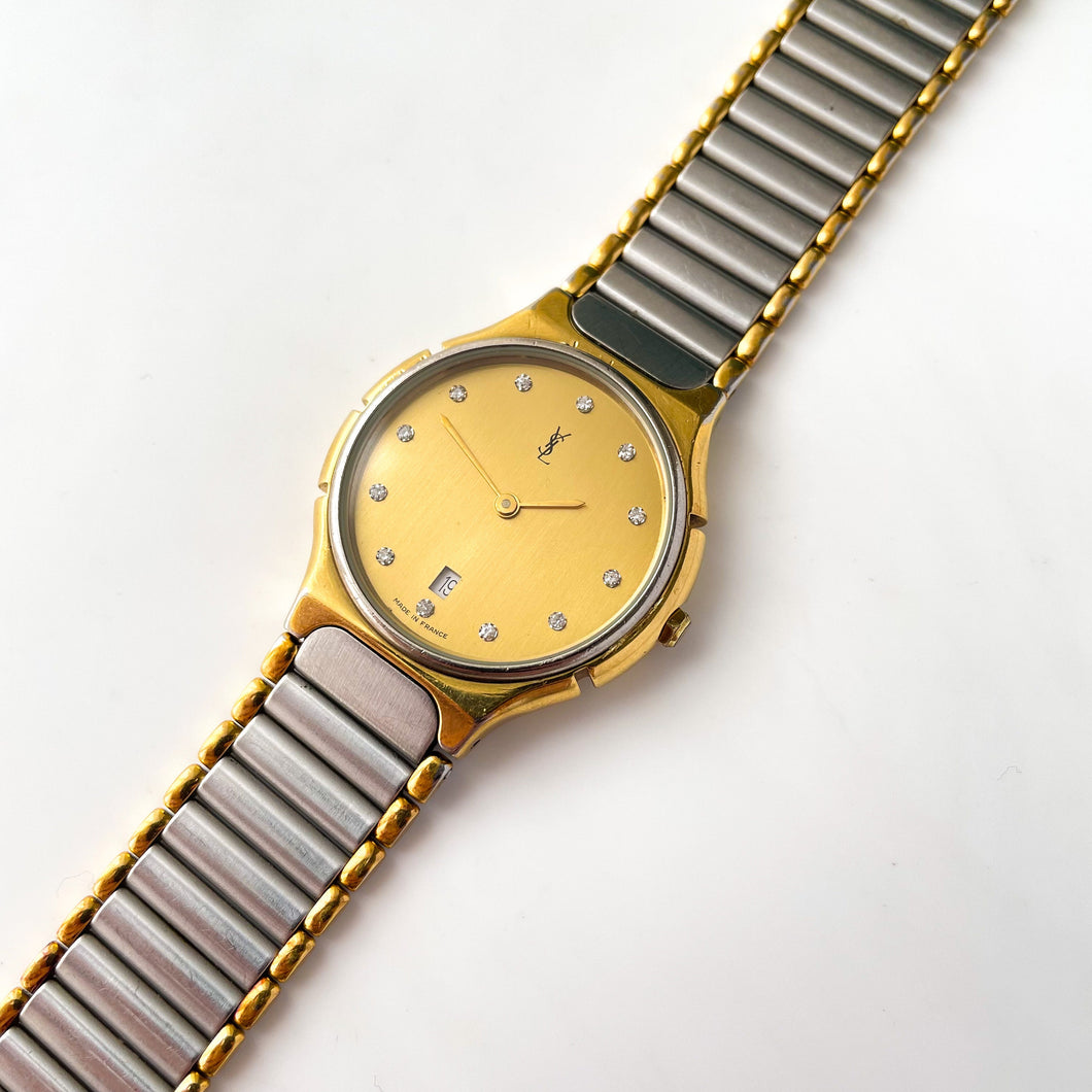 Retro 90s Yves Saint Laurent YSL Vintage Wristwatch Watch In