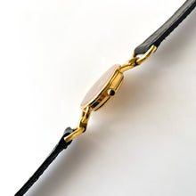 Load image into Gallery viewer, 90s Gold-Plated Gucci Watch with Green/Red Dial and Black Leather Strap
