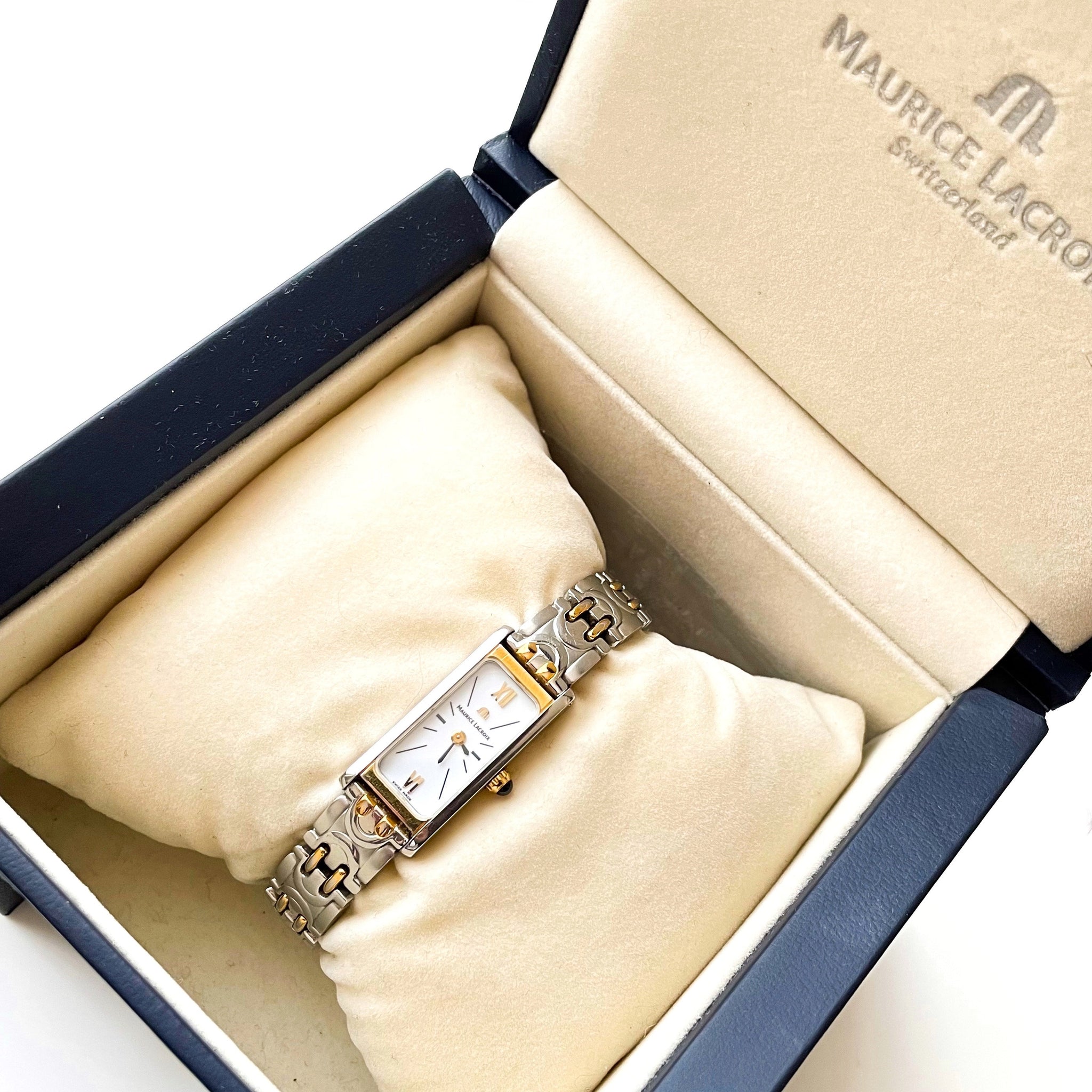 Vintage beautiful rectangular gold-plated quartz Luxury watch by Maurice Locroix Available ✔️(Vintage ) 1990-1999 Maurice Lacroix - Tank  main image 2