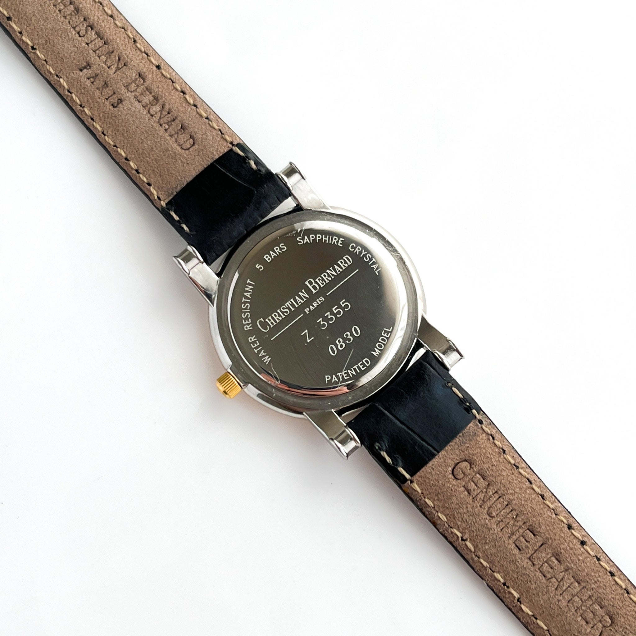 Ladies' Gold-Plated Christian Bernard Quartz Watch with Black
