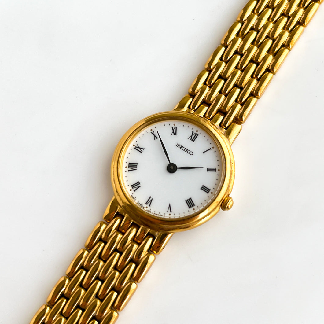 Vintage 1990s Gold-Plated Ladies' Seiko Quartz Watch with