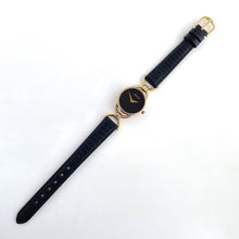Load image into Gallery viewer, 90s Gold-Plated Gucci Watch with Black Leather Strap
