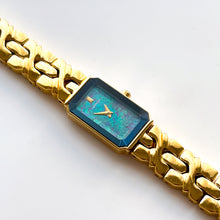 Load image into Gallery viewer, Very Rare 1995 Gold-Plated Lassale (Seiko) Quartz Watch with Stunning Blue and Pink Dial and Faceted Glass
