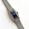 1972 Silver-Tone Seiko Mechanical Watch with Blue Dial and Mesh