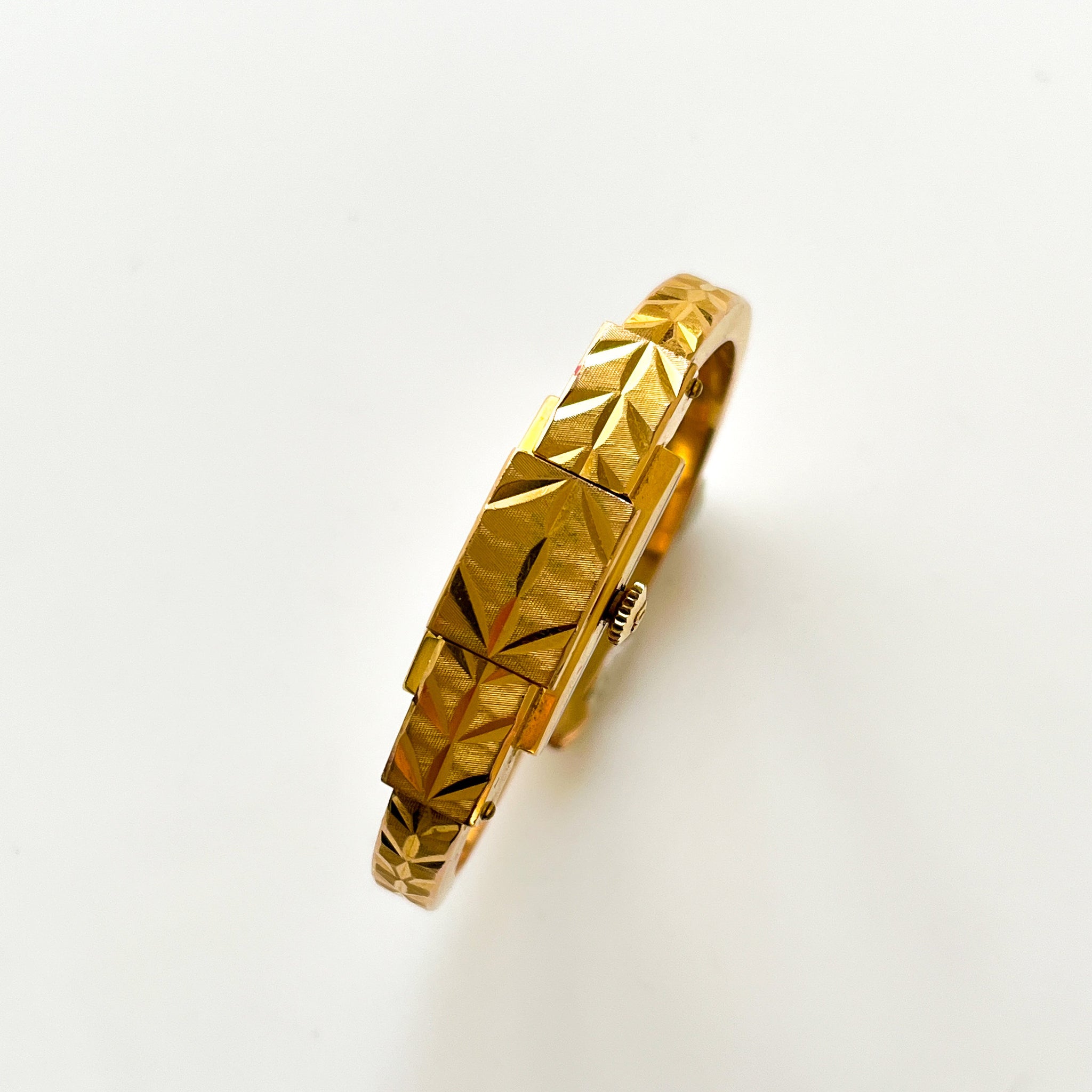 Vintage Gold-Plated Bucherer Mechanical Bangle Watch with Vintage Gold-Plated Bucherer Mechanical Bangle Watch with
