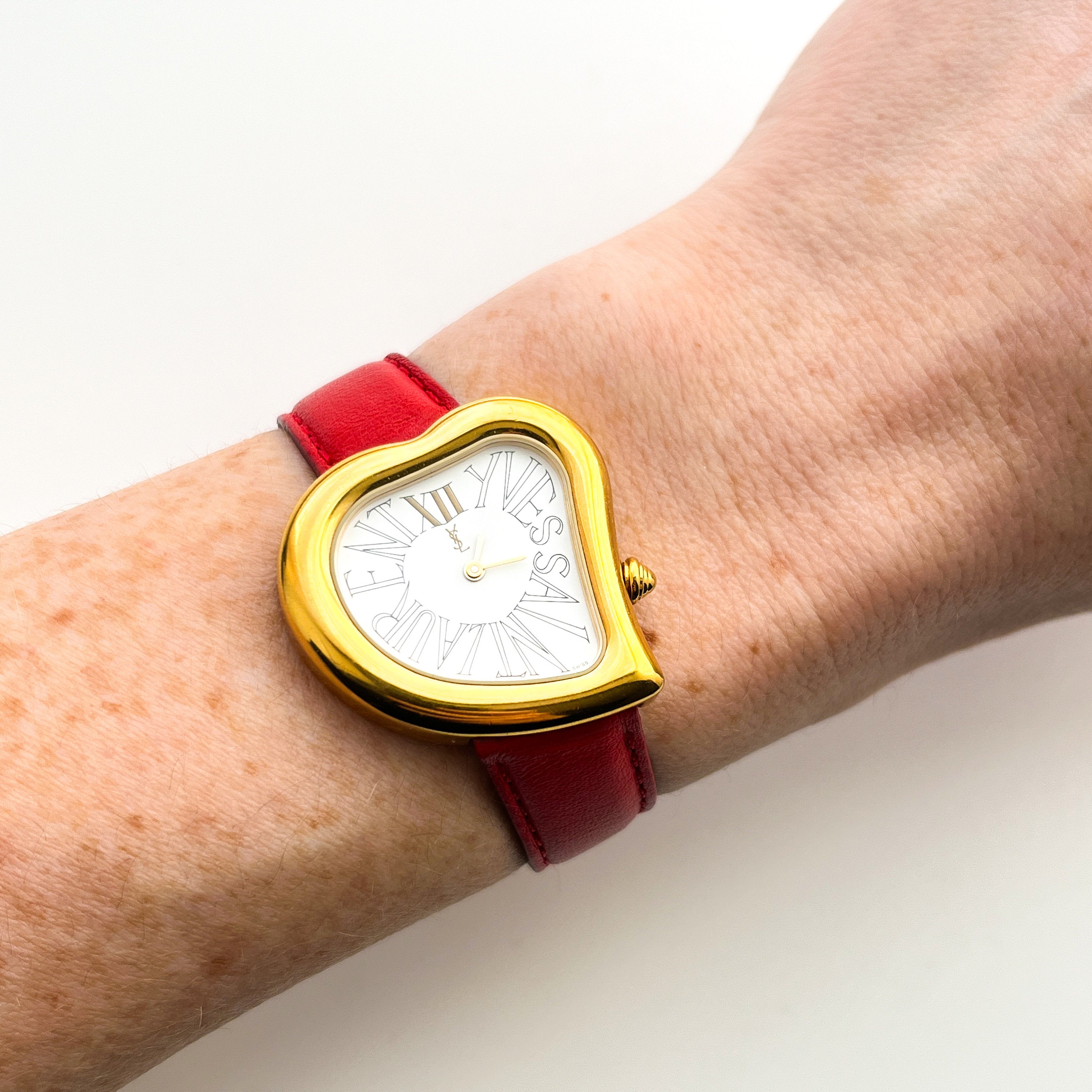 Vintage YSL Heart-Shaped Gold-Plated Ladies' Quartz Watch