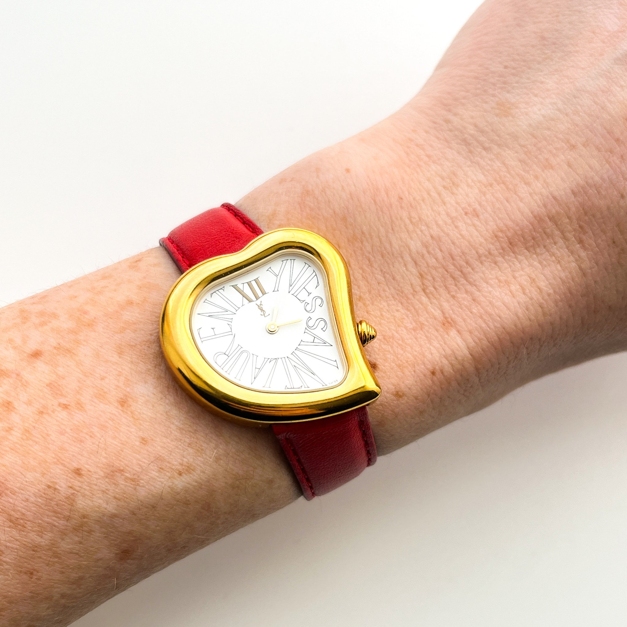 Vintage YSL Heart-Shaped Gold-Plated Ladies' Quartz Watch