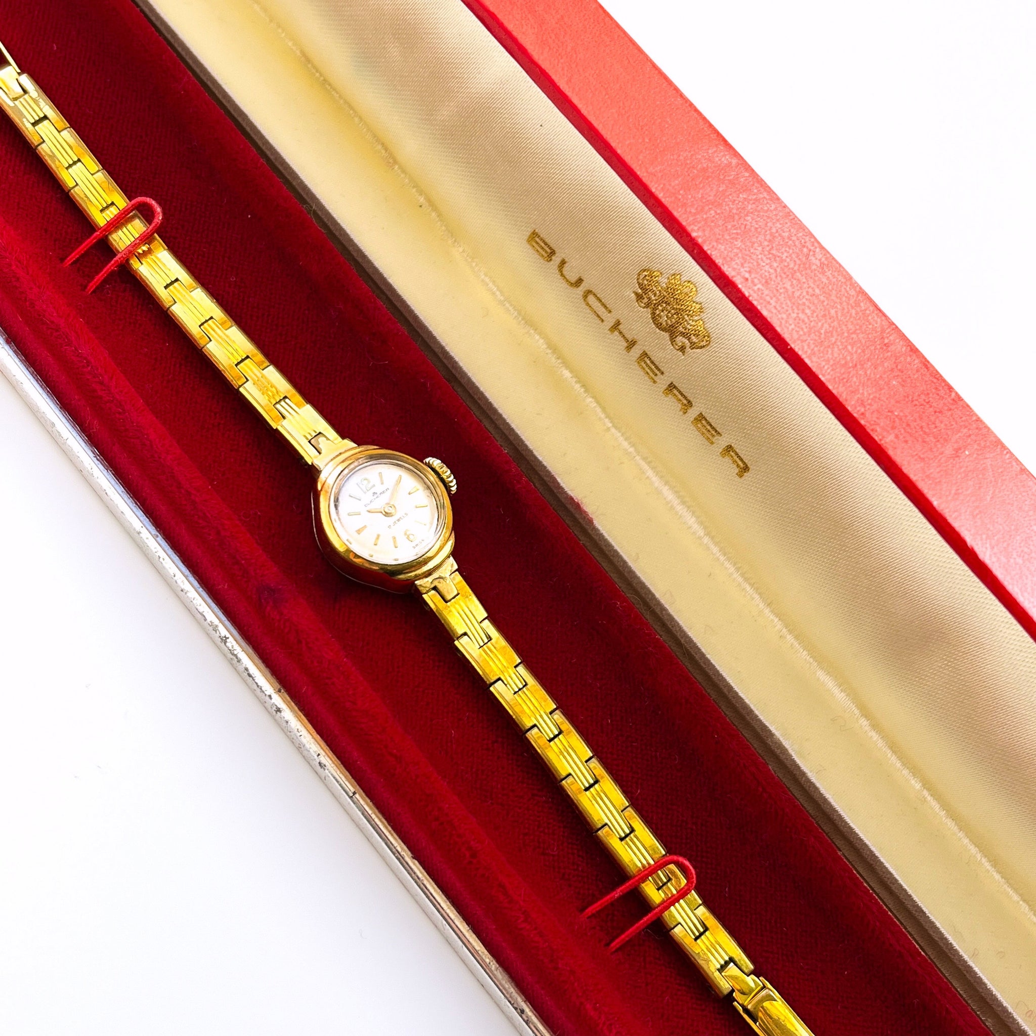 (915)Vintage Bucherer Ladies Gold Plate Watch With Gold dial, Swizz Made, Automa Gold Filled Bucherer Women Wristwatches for sale | eBay main image 2