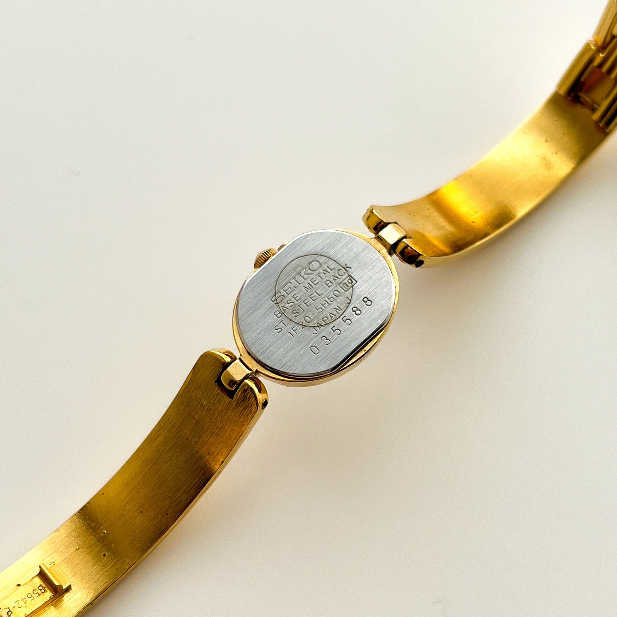 Vintage 1990\'s Seiko Women\'s Gold Tone Quartz Watch Leafy Bracelet Base Metal SS Vintage 1990s Gold-Plated Ladies main image 3