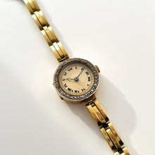 Load image into Gallery viewer, Antique 18ct Solid Gold Ladies Mechanical Watch with Diamond-Set Bezel
